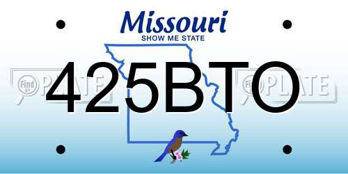 425BTO Missouri License Plate