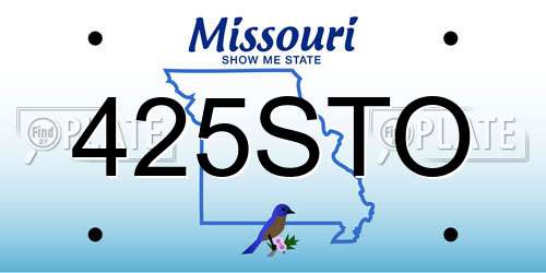 425STO Missouri License Plate