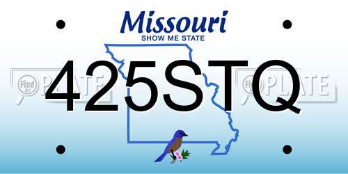 425STQ Missouri License Plate