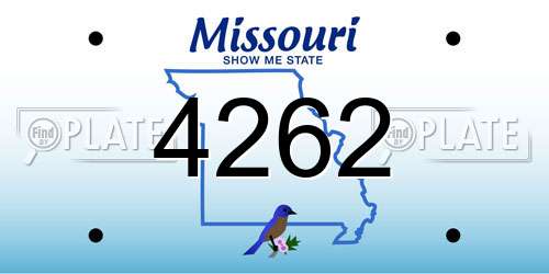 4262 Missouri License Plate