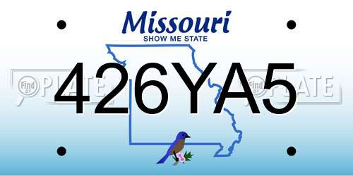 426YA5 Missouri License Plate
