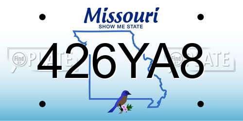 426YA8 Missouri License Plate