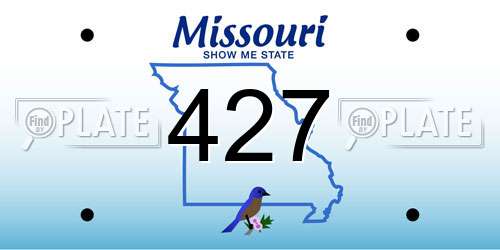 427 Missouri License Plate
