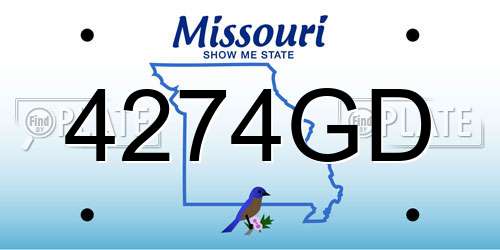 4274GD Missouri License Plate