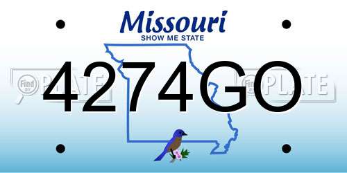 4274GO Missouri License Plate