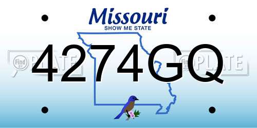 4274GQ Missouri License Plate