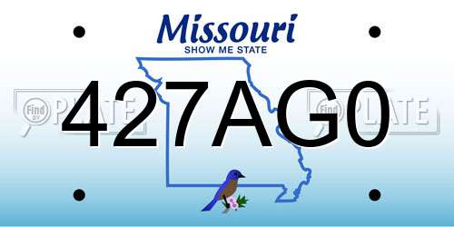 427AG0 Missouri License Plate