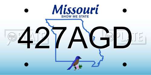 427AGD Missouri License Plate