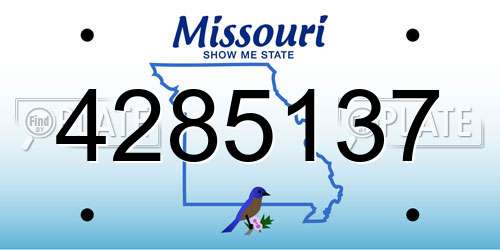 4285137 Missouri License Plate