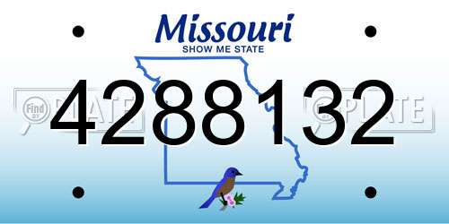 4288132 Missouri License Plate