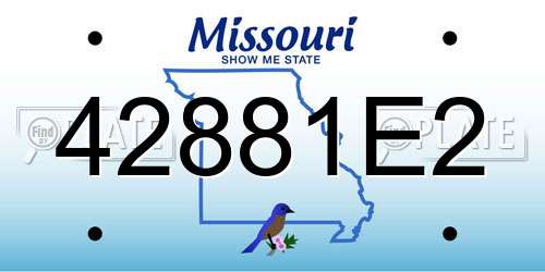 42881E2 Missouri License Plate