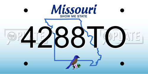 4288TO Missouri License Plate