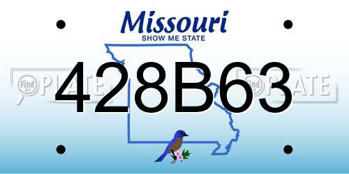 428B63 Missouri License Plate