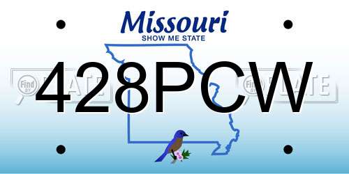 428PCW Missouri License Plate