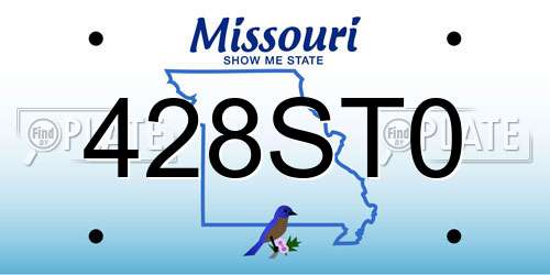 428ST0 Missouri License Plate