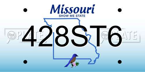 428ST6 Missouri License Plate