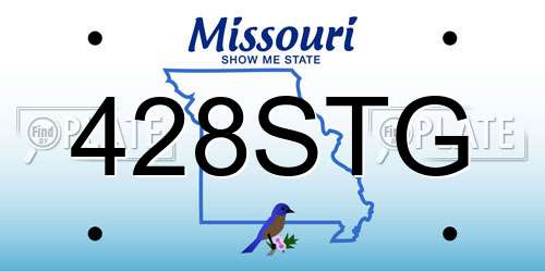 428STG Missouri License Plate