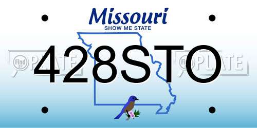 428STO Missouri License Plate