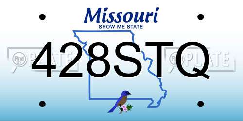 428STQ Missouri License Plate