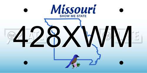 428XWM Missouri License Plate