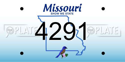 4291 Missouri License Plate