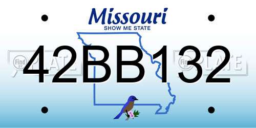42BB132 Missouri License Plate