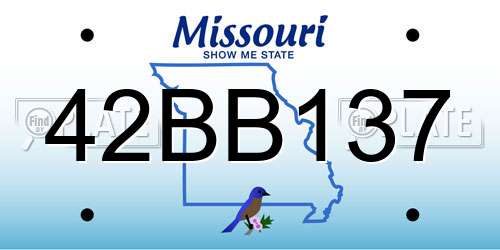 42BB137 Missouri License Plate