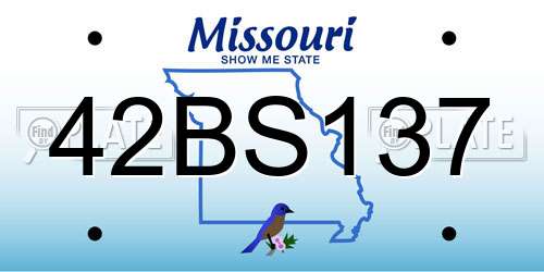42BS137 Missouri License Plate