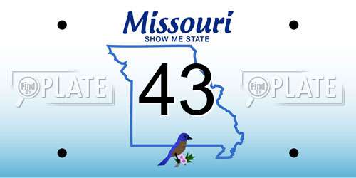 43 Missouri License Plate
