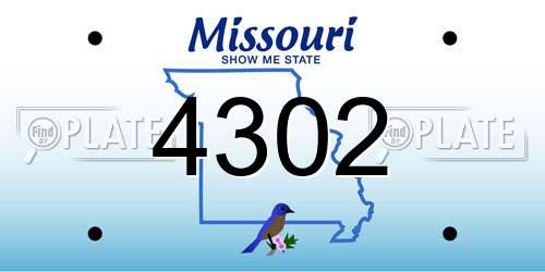 4302 Missouri License Plate