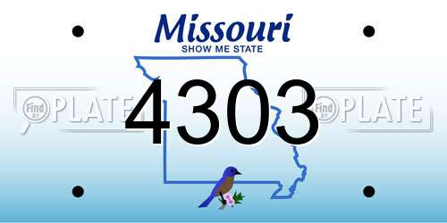 4303 Missouri License Plate