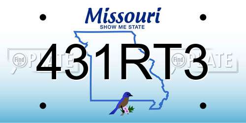 431RT3 Missouri License Plate