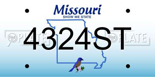 4324ST Missouri License Plate