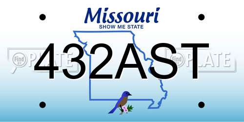432AST Missouri License Plate
