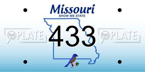 433 Missouri License Plate