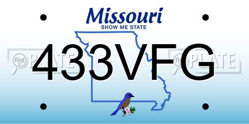 433VFG Missouri License Plate