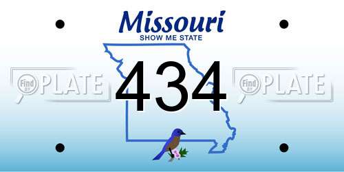 434 Missouri License Plate