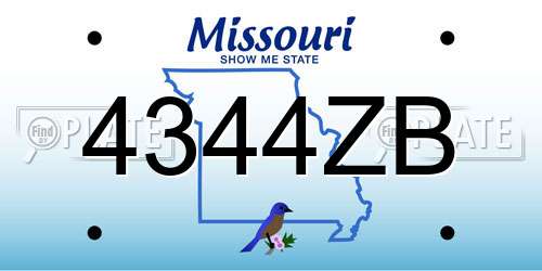4344ZB Missouri License Plate