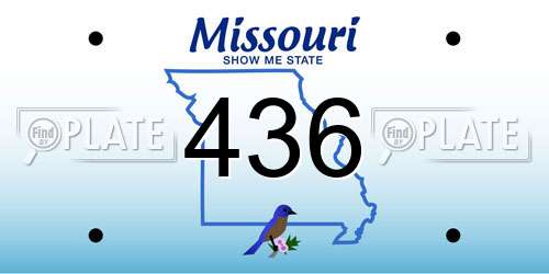 436 Missouri License Plate