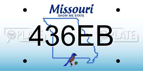 436EB Missouri License Plate