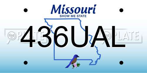 436UAL Missouri License Plate