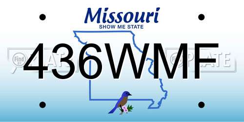 436WMF Missouri License Plate
