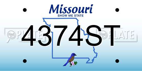 4374ST Missouri License Plate