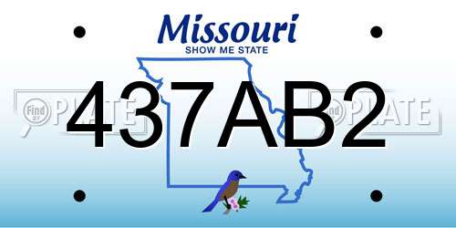 437AB2 Missouri License Plate