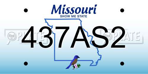437AS2 Missouri License Plate