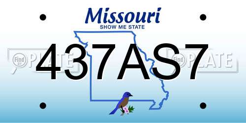 437AS7 Missouri License Plate