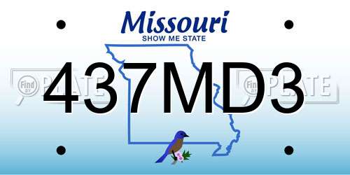 437MD3 Missouri License Plate