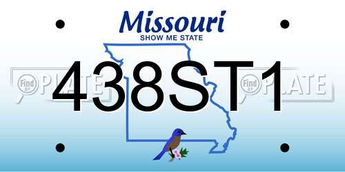 438ST1 Missouri License Plate