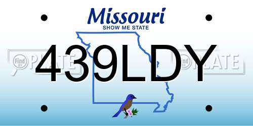 439LDY Missouri License Plate