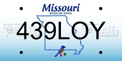 439LOY Missouri License Plate